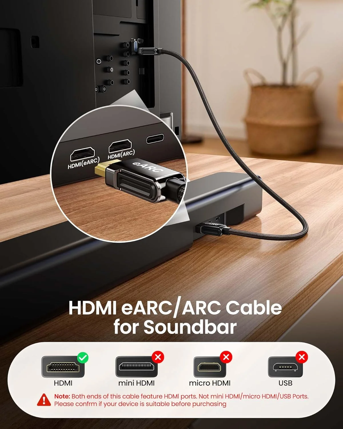 کابل HDMI 2.1 سیلکلند 8K برای ساندبار، 1 متر، 8K@60Hz، 4K@120Hz سرعت فوق العاده بالا، 48Gbps، HDR10، HDCP 2.2&2.3 سازگار برای Vizio Samsung Bose Sound bar، UHD TV، Blu-ray