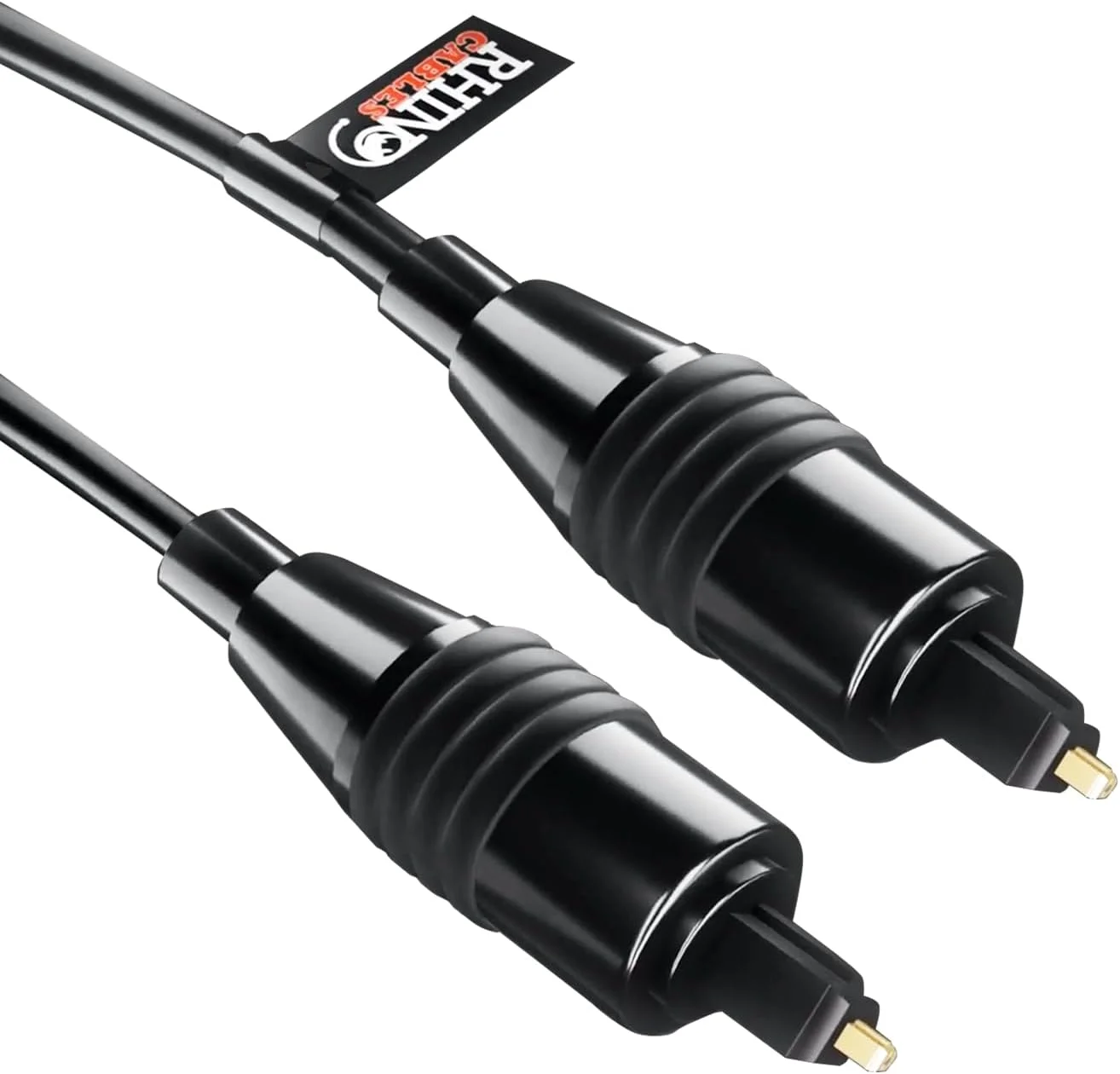 کابل صوتی دیجیتال نوری توسلینک rhinocables با روکش طلایی، فیبر نوری برای ساندبار، تلویزیون هوشمند، سینمای خانگی، بازی (20 متر)