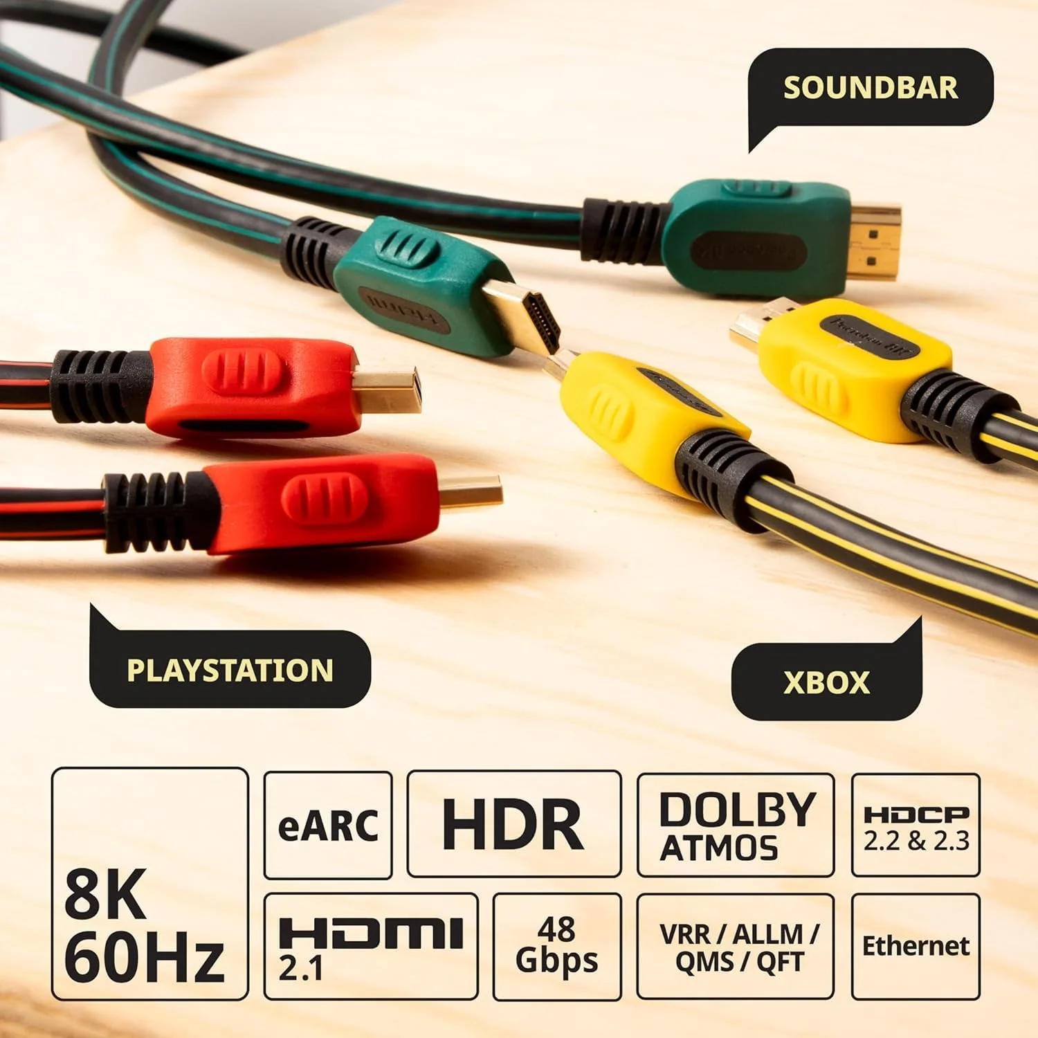 کابل HDMI پاکروبان 3 متری بسته 10 عددی، سرعت فوق العاده بالا 8K، eARC، 4K 120Hz، HDCP، مقاوم در برابر آتش CL3، برای مانیتور، کامپیوتر، لپ تاپ، پروژکتور، ساندبار، گیمینگ