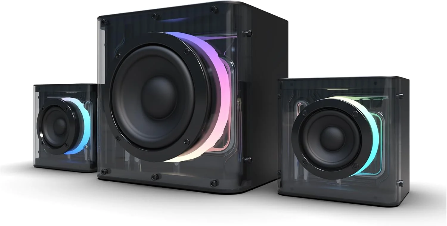 اسپیکر گیمینگ نووا گیمینگ GS305 Serpentis - 2.1 RGB - ساب ووفر، انیمیشن RGB، جک 3.5 میلی متری، USB و میکرو SD