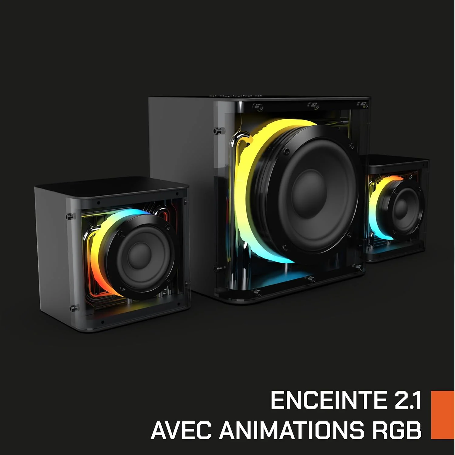 اسپیکر گیمینگ نووا گیمینگ GS305 Serpentis - 2.1 RGB - ساب ووفر، انیمیشن RGB، جک 3.5 میلی متری، USB و میکرو SD