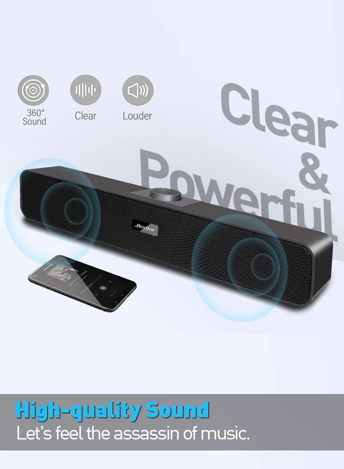 اسپیکرهای کامپیوتر (USB) با پورت 3.5 میلی متری، اسپیکرهای کوچک کامپیوتر با تغذیه USB، اسپیکر رومیزی USB سیمی، ساندبار USB برای مانیتور، مینی اسپیکر استریو برای کامپیوتر، تبلت، لپ تاپ، اتصال و پخش، N2