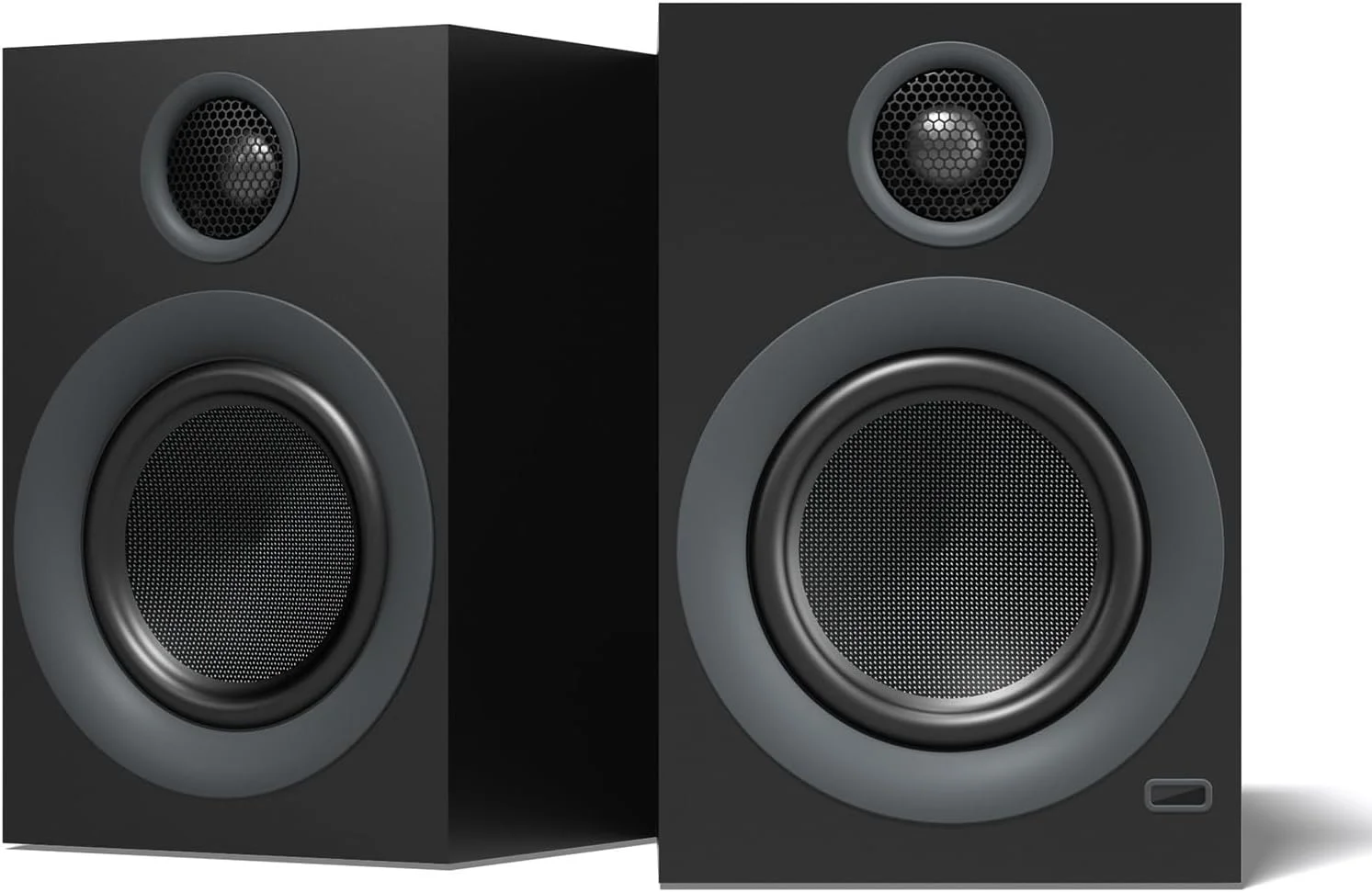 اسپیکرهای بلوتوثی قفسه ای، اسپیکر اکتیو 75 واتی با ووفر 4 اینچی، اسپیکر HiFi با بلوتوث aptX USB برای خانه، استودیو، بازی، مجموعه 2 عددی، مشکی