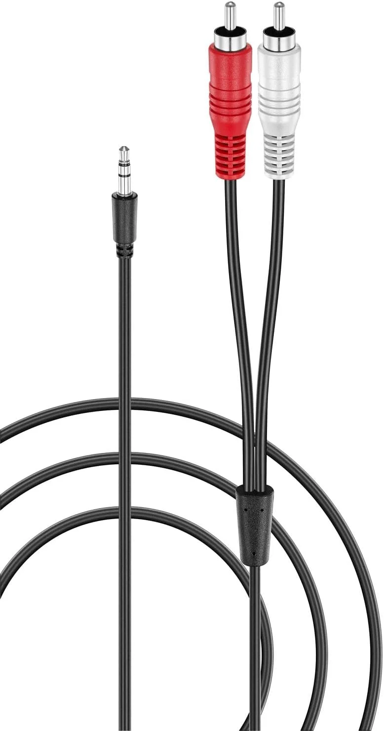 کابل صوتی 1.8 متری اینسیگنیا جک 3.5 میلی‌متری به RCA برای تلفن هوشمند، تبلت، لپ‌تاپ، ساندبار، کنسول بازی