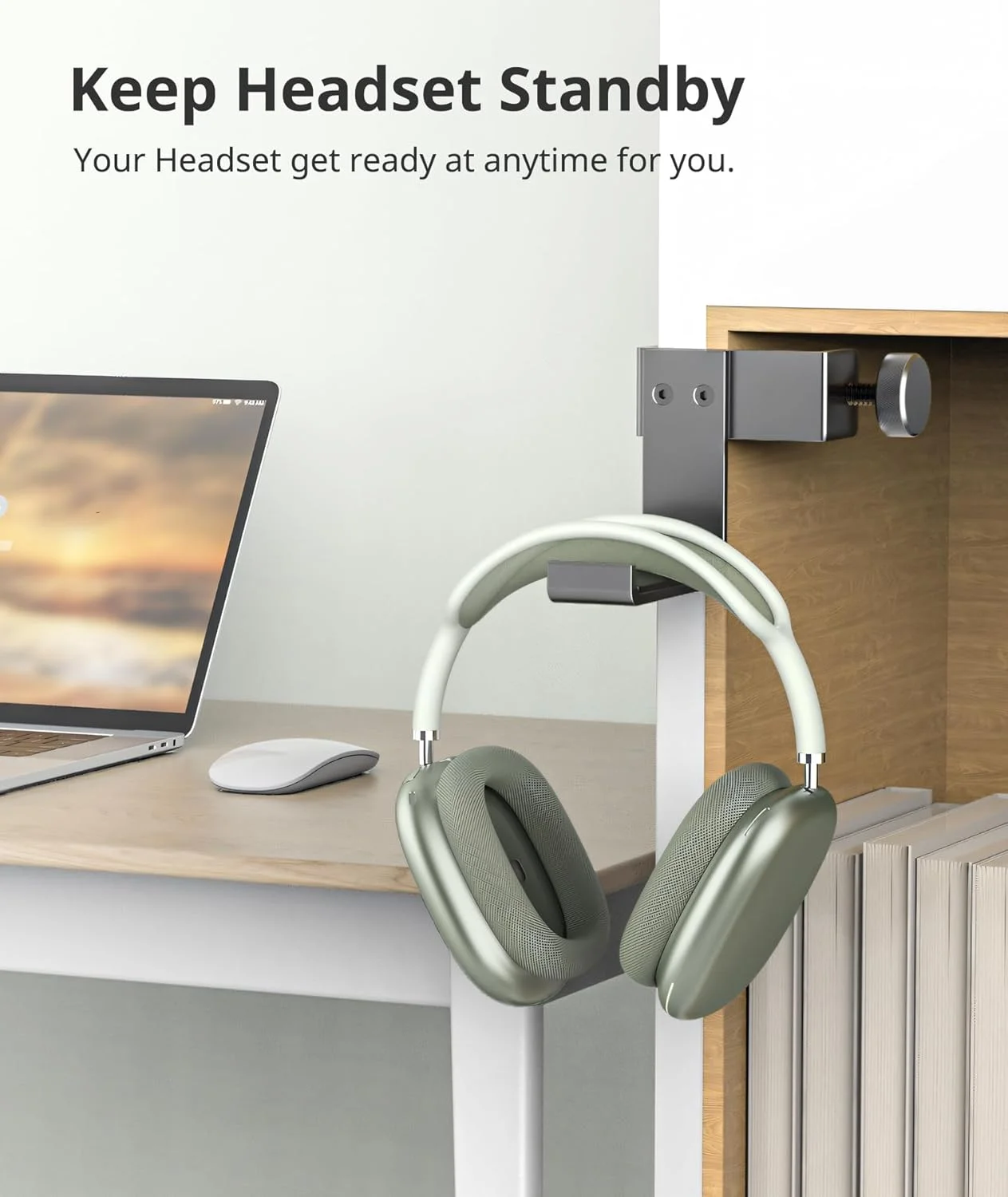 نگهدارنده آویز پایه هدفون، پایه ساندبار آلومینیومی صرفه جویی در فضا با تناسب جهانی برای لوازم جانبی کامپیوتر گیمینگ (مشکی - 2 عدد)