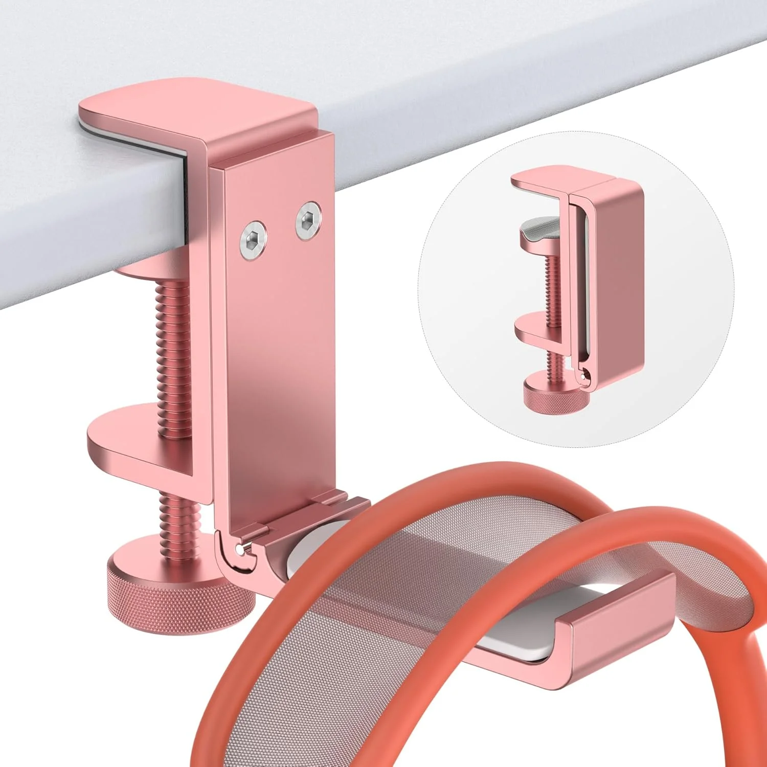 پایه نگهدارنده هدفون، استند آلومینیومی صرفه جویی در فضا با تناسب جهانی برای لوازم جانبی کامپیوتر گیمینگ - صورتی