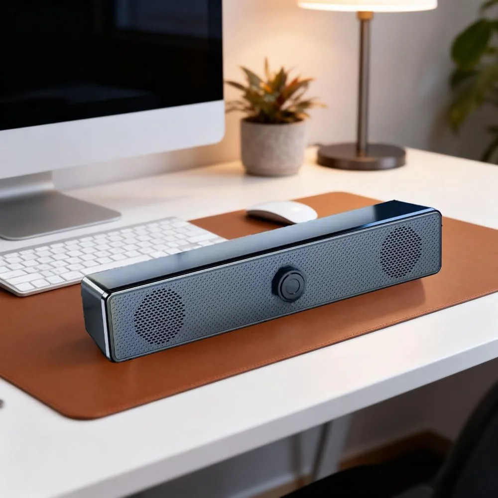 اسپیکر سیمی کامپیوتر، صدای استریو، ساندبار قابل حمل گیمینگ، مناسب برای کامپیوتر، تلفن همراه، رایانه شخصی، مشکی