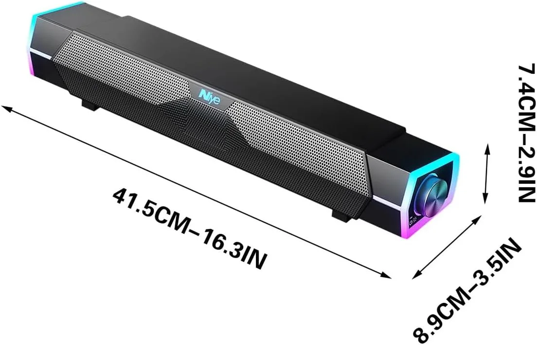 اسپیکر بلوتوث با نور RGB، اسپیکر دو حالته بلوتوث و USB، استریو دوگانه بلوتوث 5.3، مناسب برای خانه/مهمانی/بازی