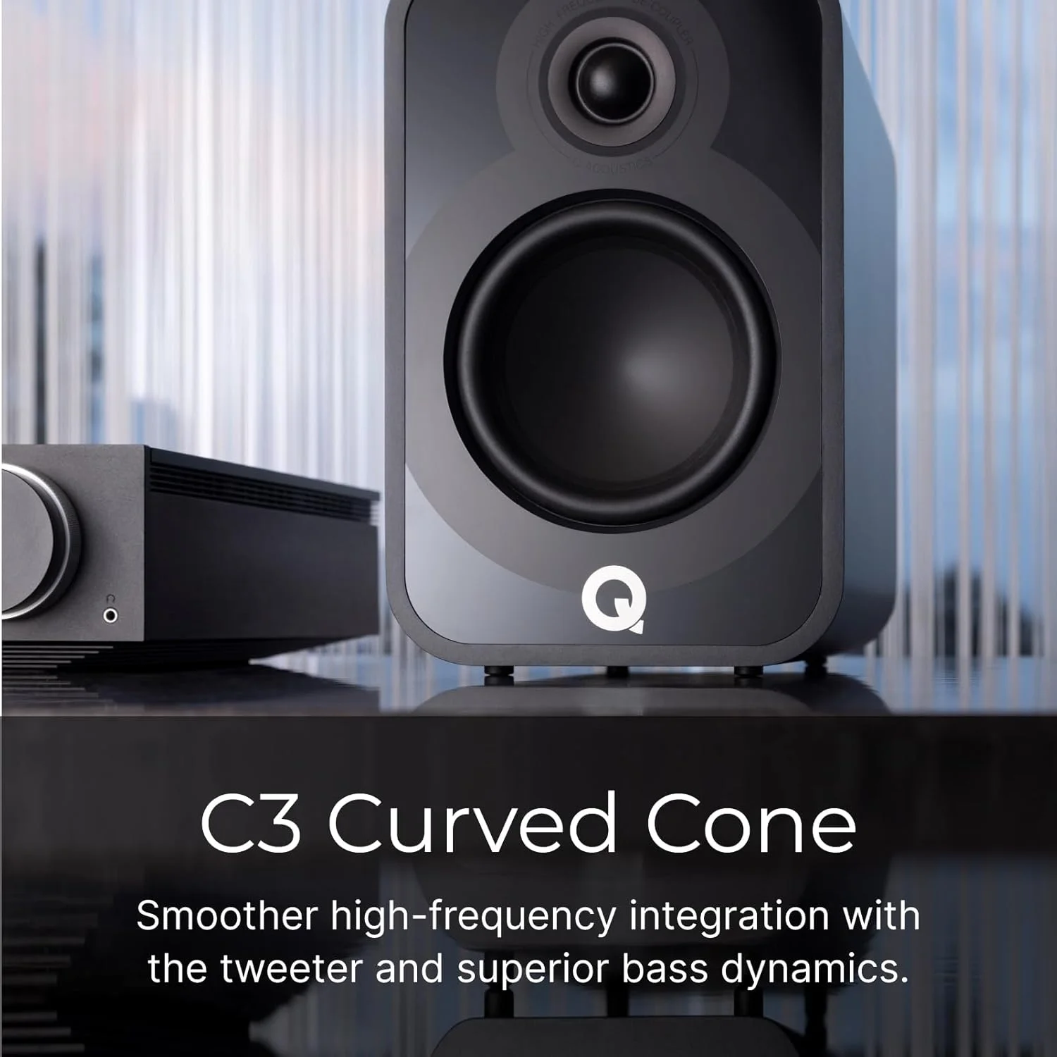 اسپیکرهای قفسه کتابی Q ACOUSTICS 5020، جفت، سفید ساتن - درایور 5 اینچی مید/بیس، توییتر 1 اینچی - اسپیکرهای تلویزیون برای سیستم صدای فراگیر - اسپیکرهای Hi-Fi برای پخش کننده صفحه گرامافون، اسپیکرهای گیمینگ PC