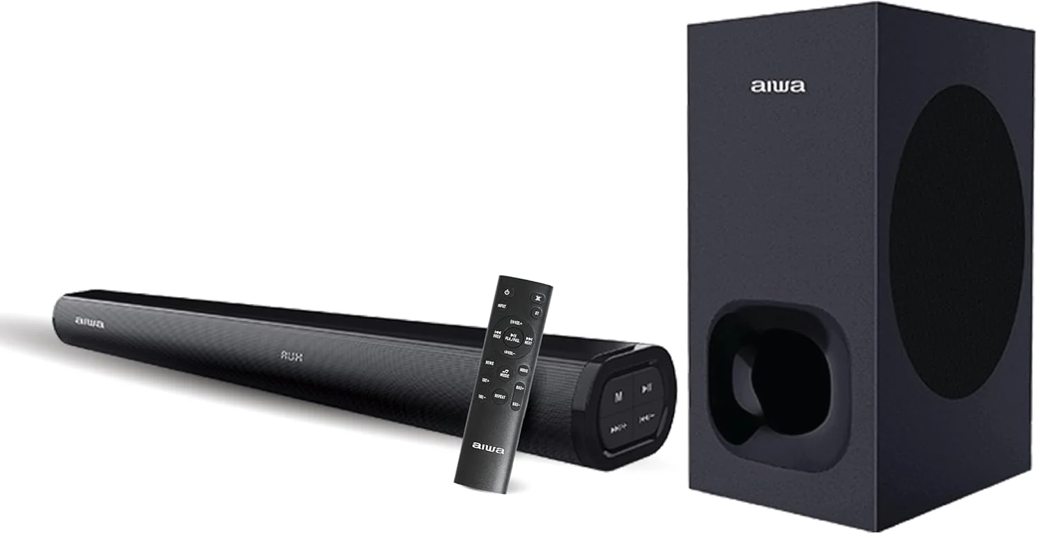 ساندبار Aiwa | ساندبار قابل حمل با بیس قدرتمند و میکروفون داخلی | Satori - AW-SSB240 (مشکی)