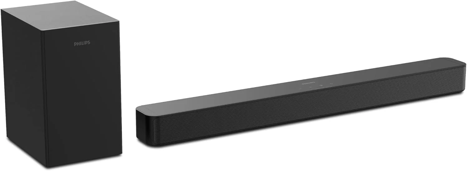 ساندبار فیلیپس TAB4500/98، 2.1 کاناله با ساب ووفر بی سیم، ساخته شده با تخصص اتحادیه اروپا، صدای فراگیر، مدل 2025