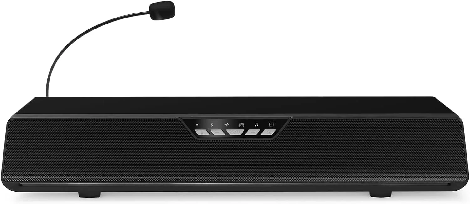 اسپیکرهای کامپیوتر برای دسکتاپ، ساندبار بلوتوث HiFi با نورهای RGB، اسپیکرهای کامپیوتر با صدای شفاف، USB C/USB برای کامپیوتر، دسکتاپ، لپ تاپ، مانیتور