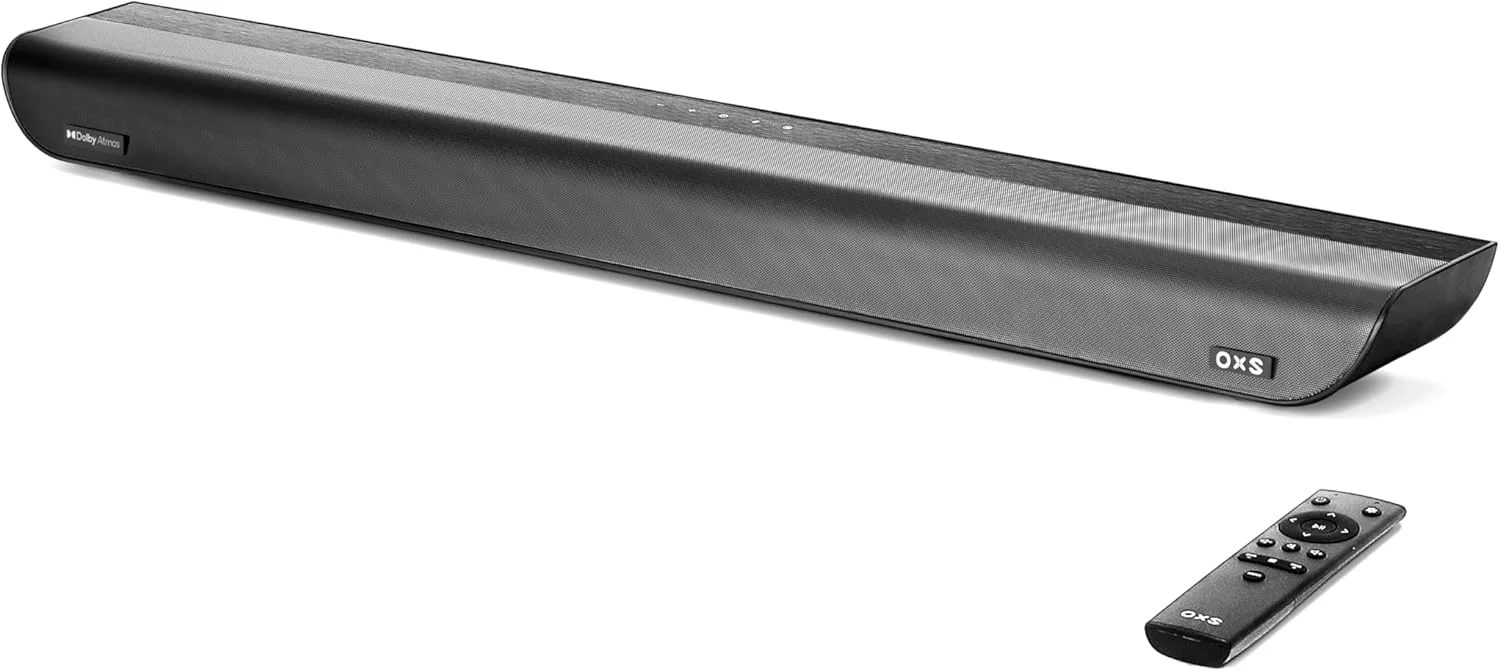 اسپیکر نواری OXS S5 برای تلویزیون با HDMI eARC، دالبی اتموس 3.1.2، ساب ووفر داخلی، بلندگوی مرکزی، بلوتوث و اتصالات سیمی چندگانه، 5 اکولایزر، عبوردهی 4K HDR، توان 230 وات، سیستم صوتی سینمای خانگی قابل نصب روی دیوار