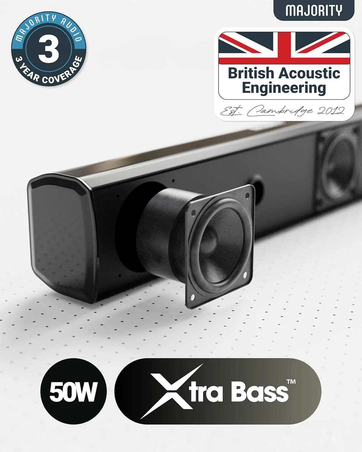 اسپیکر بلوتوثی ماژوریتی Bowfell برای تلویزیون و کامپیوتر | 50 وات با صدای استریو قدرتمند | اتصال چندگانه اسپیکر بلوتوثی ماژوریتی Bowfell برای تلویزیون و کامپیوتر | 50 وات با صدای استریو قدرتمند | اتصال چندگانه