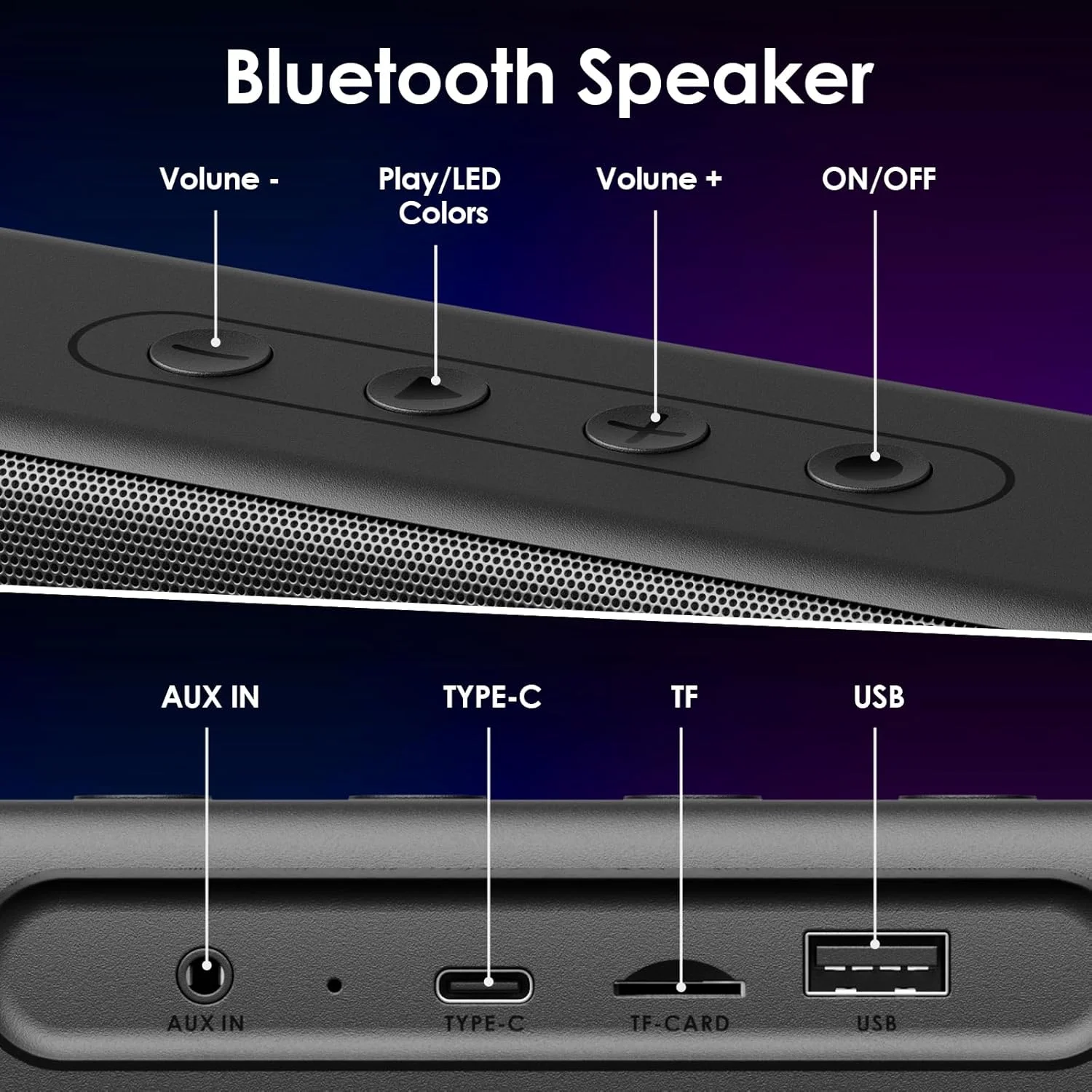 اسپیکر بلوتوث قابل حمل LEOTEC با رادیو FM، مینی ساندبار استریو USB برای کامپیوترهای رومیزی و لپ تاپ