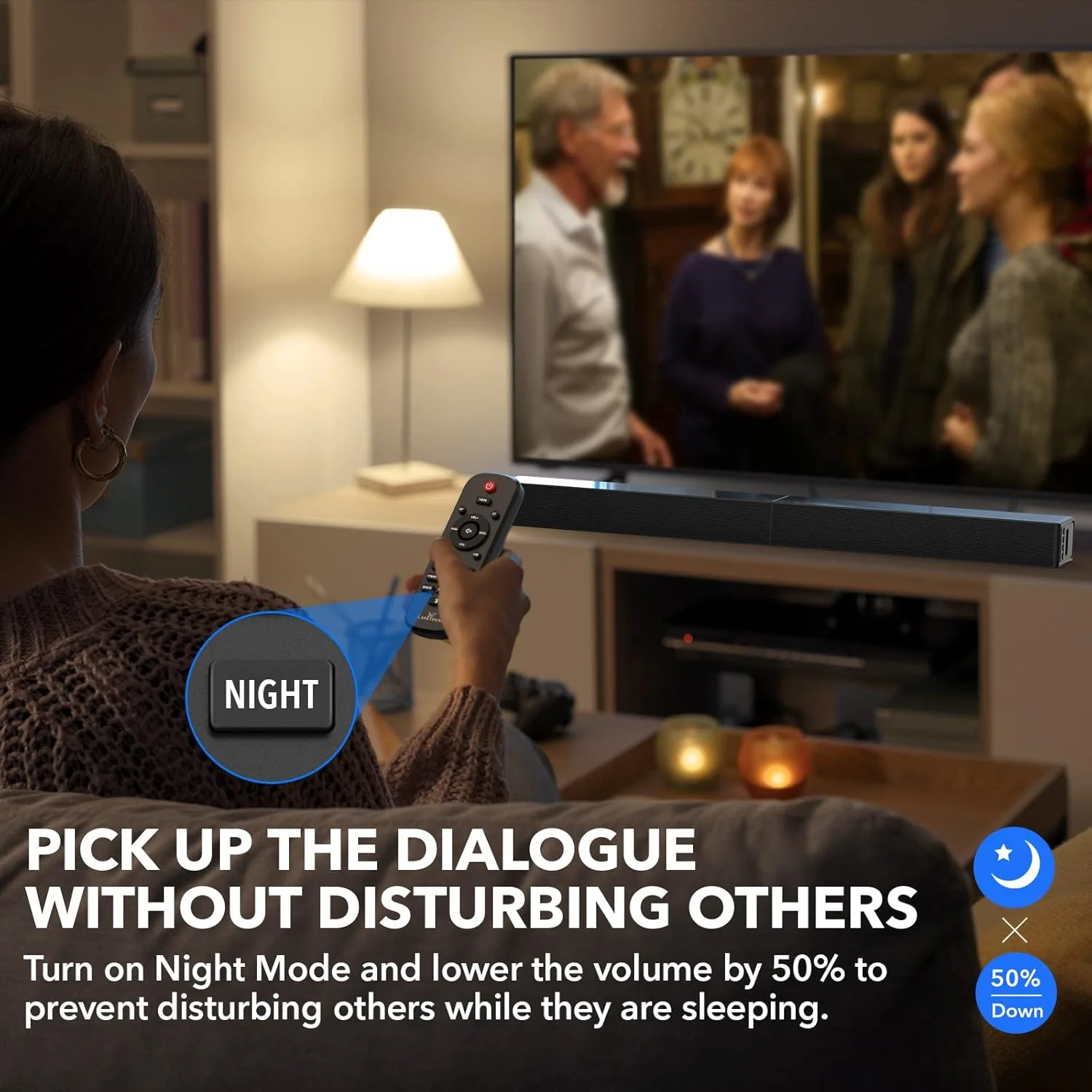 نوار صوتی برای تلویزیون، سیستم صدای فراگیر، نوار بلندگوی تلویزیون با بلوتوث/HDMI ARC/اپتیکال/AUX/USB، 31 اینچ