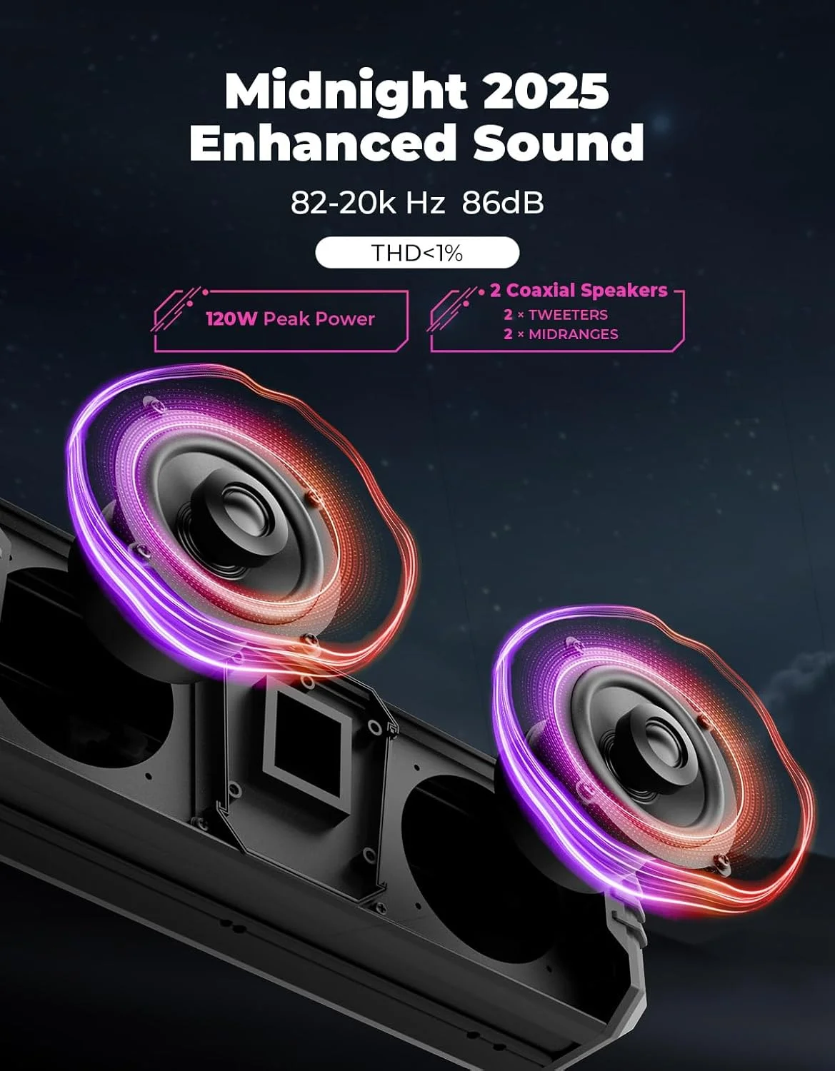 سیستم صوتی 40 اینچی مقاوم در برابر آب KEMIMOTO Midnight 1.5، مناسب برای خودروهای UTV و ATV با بلوتوث و نورپردازی RGB، سازگار با Polaris RZR و Can-Am، قابل نصب بر روی میله های 1 تا 2 اینچی سیستم صوتی 40 اینچی مقاوم در برابر آب KEMIMOTO Midnight 1.5، مناسب برای خودروهای UTV و ATV با بلوتوث و نورپردازی RGB، سازگار با Polaris RZR و Can-Am، قابل نصب بر روی میله های 1 تا 2 اینچی