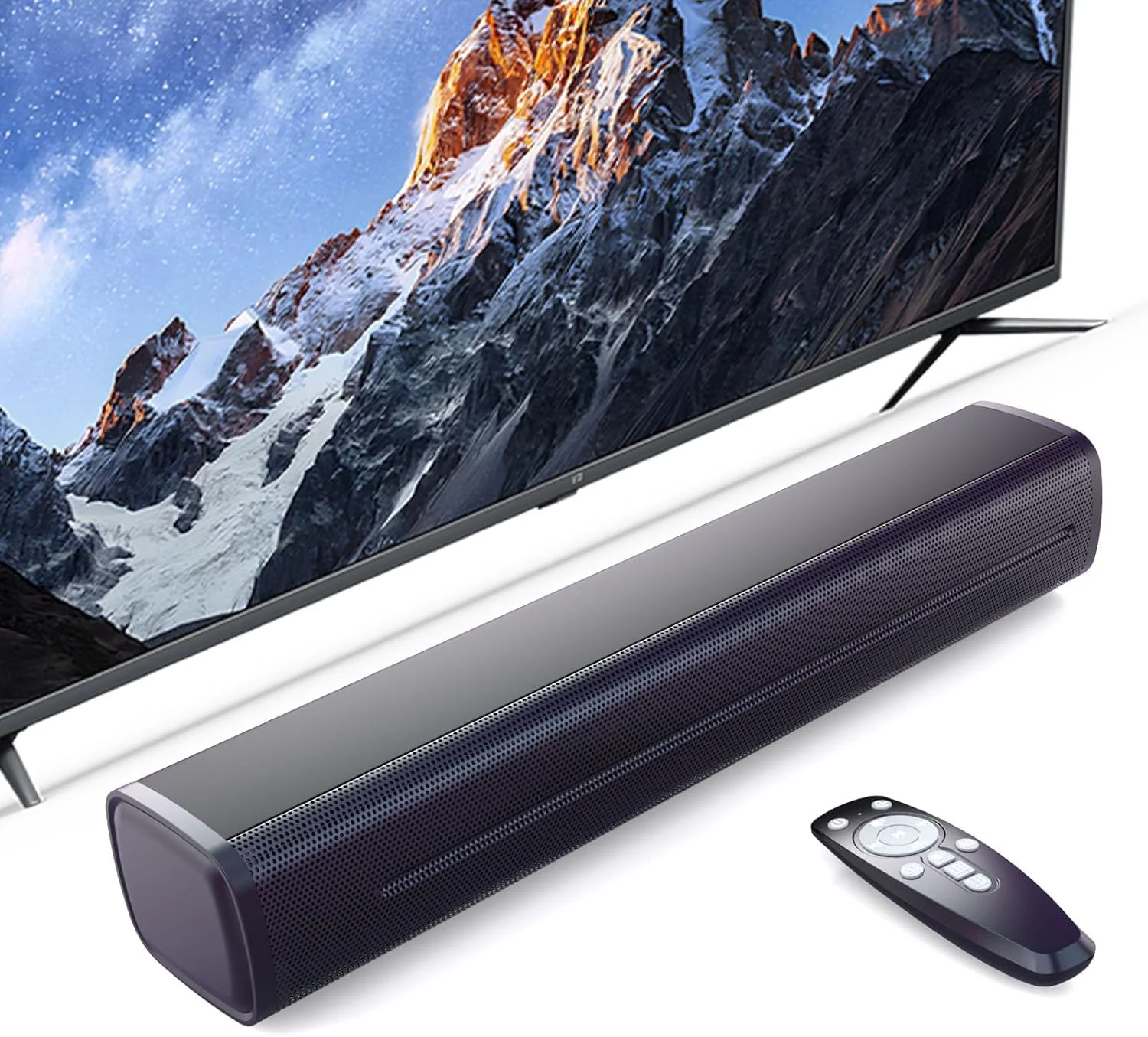 اسپیکر نواری صدا برای تلویزیون هوشمند، اسپیکر نواری صدا، اسپیکر بلوتوثی برای تلویزیون، بلندگوهای صدای فراگیر 50 واتی، با ورودی اپتیکال/AUX/USB، برای سیستم صدای فراگیر برای تلویزیون/کامپیوتر/بازی/پروژکتورها
