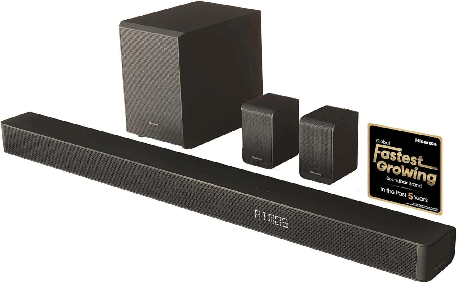 ساندبار هایسنس AX5100G با توان 340 وات، 7 بلندگو و ساب ووفر 6.5 اینچی، Dolby Atmos، DTS Virtual X، بلوتوث 5.0، EZ Play