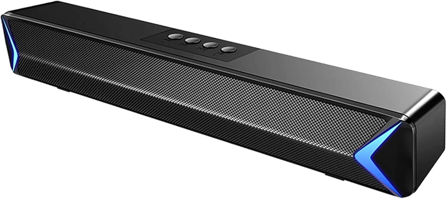 ساندبار بی‌سیم و باسیم، ساندبار بلوتوث 5.0 برای تلویزیون، ساندبار با ساب ووفر داخلی، بلندگو برای تلویزیون، ورودی HDMI/Optical/Aux/USB، سیستم صدای فراگیر برای تلویزیون، مشکی مدل جدید