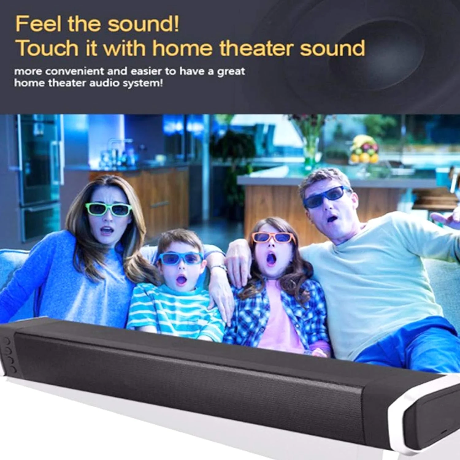 نوار صوتی استریو سیمی/بی‌سیم، نوار صوتی بلوتوث 4.2 برای کامپیوتر، بلندگو برای لپ‌تاپ رومیزی، نوار صوتی کوچک کامپیوتر با منبع تغذیه USB، 16 ساعت پخش، قرمز جدید