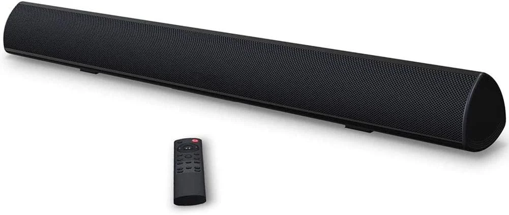 مینی ساندبار اسپیکر بی‌سیم قابل حمل برای صدای شفاف و قدرتمند بلوتوث 5.0 با برد 10 متر طراحی شیک مقاوم و ضد ضربه صدای فراگیر 360 درجه واقعی مدل جدید