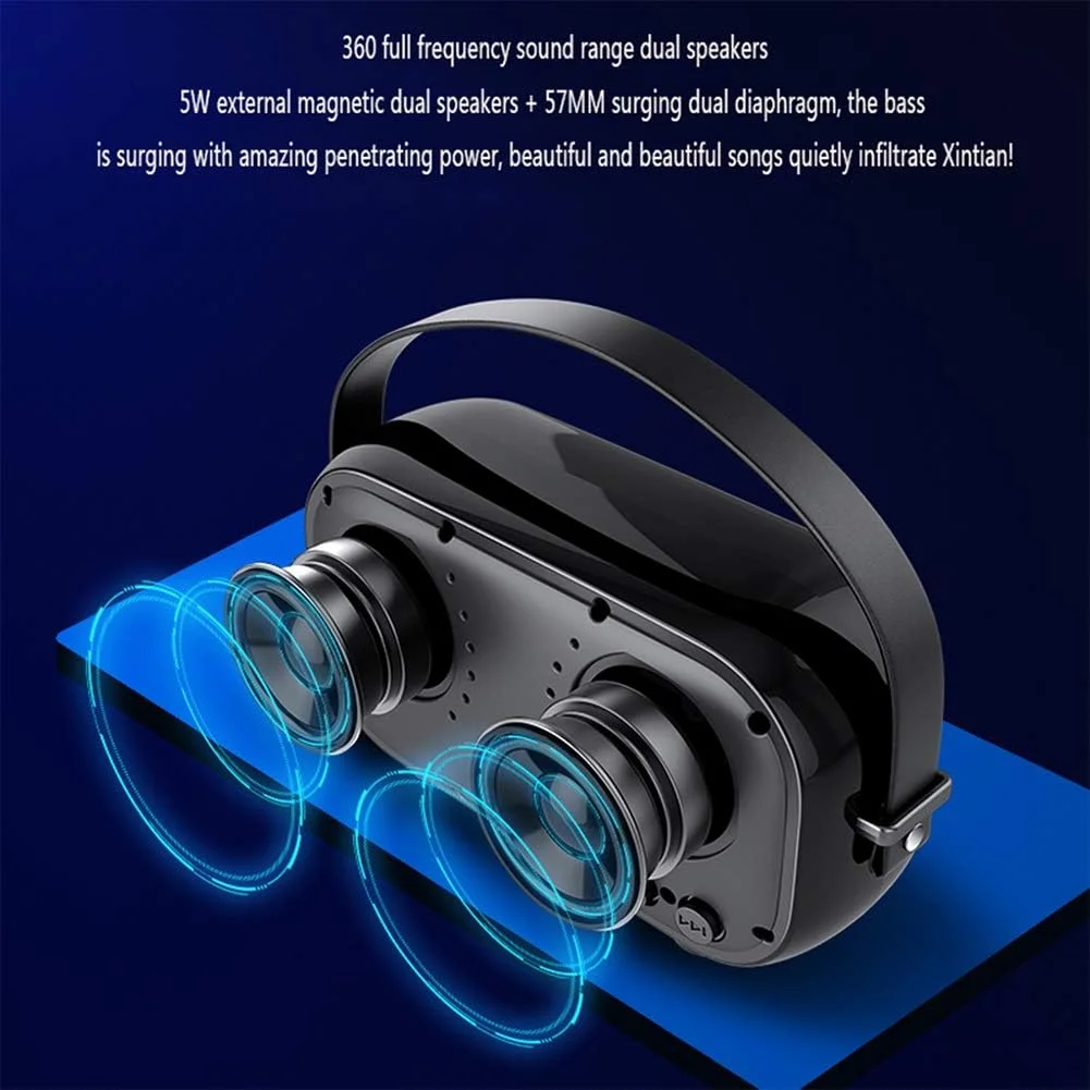 مینی ساندبار ضد آب با بلوتوث 4.2 صدای فراگیر سه بعدی با کیفیت بالا جک صوتی 3.5 میلی متری محدوده فرکانس کامل 360 درجه بلندگوهای دوگانه طراحی قابل حمل و دستی جدید