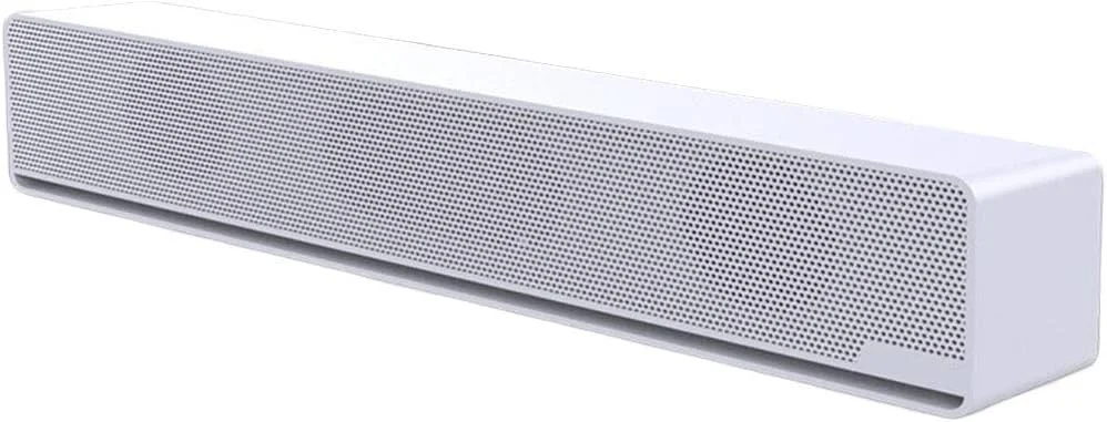 اسپیکر بلوتوثی کوچک بی سیم ساندبار برای تلویزیون 12 وات USB با طراحی مقاوم و صدای شفاف و قدرتمند، سبک و مستحکم، سفید، مدل جدید