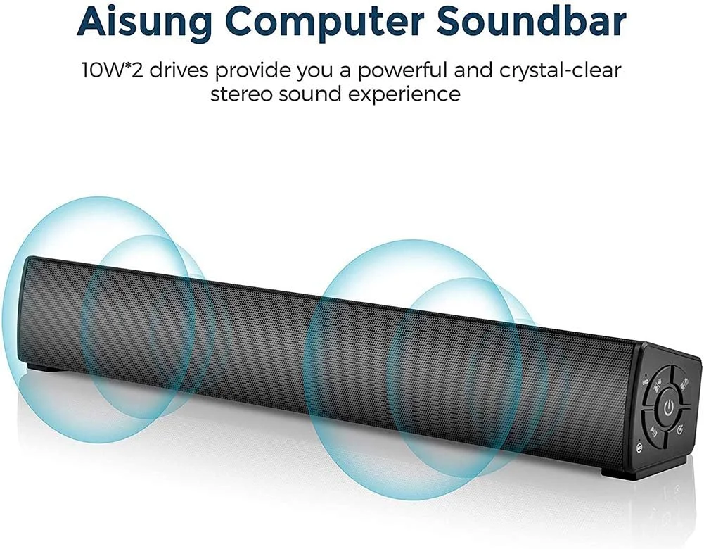 اسپیکر ساندبار کامپیوتر، ساندبار استریو سینمای خانگی با سیم و بی سیم، اسپیکر بلوتوثی قابل شارژ، اتصال آسان و جفت سازی استریو بی سیم