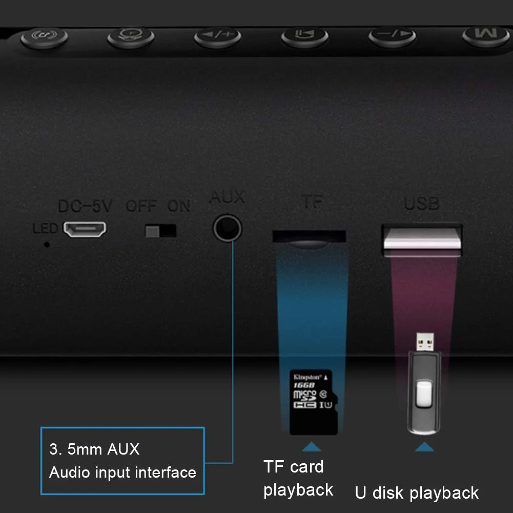 اسپیکر بلوتوثی بی‌سیم مینی سینمایی موبایل با اتصال بلوتوثی بی‌سیم، 4 حالت پخش اصلی، استریو 360 درجه، کاملاً متناسب با شکل تلویزیون، مدل جدید