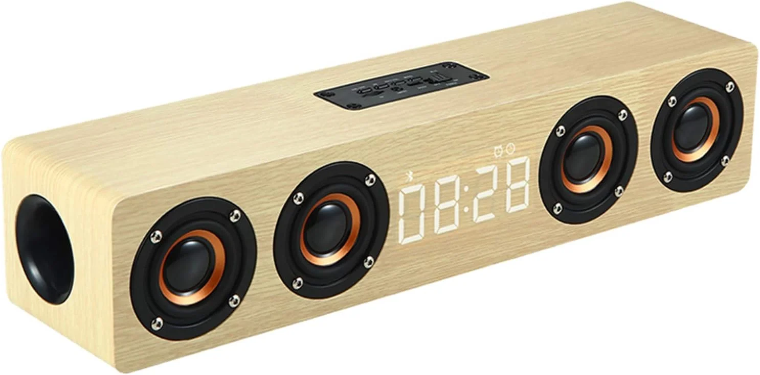 نوار صوتی برای تلویزیون، مینی اسپیکر بی‌سیم قابل حمل 2.0 بلوتوث 4.2، حالت فراگیر سه بعدی، برای کامپیوتر، لپ تاپ، تلویزیون، تبلت و تلفن هوشمند، قهوه ای مدل جدید