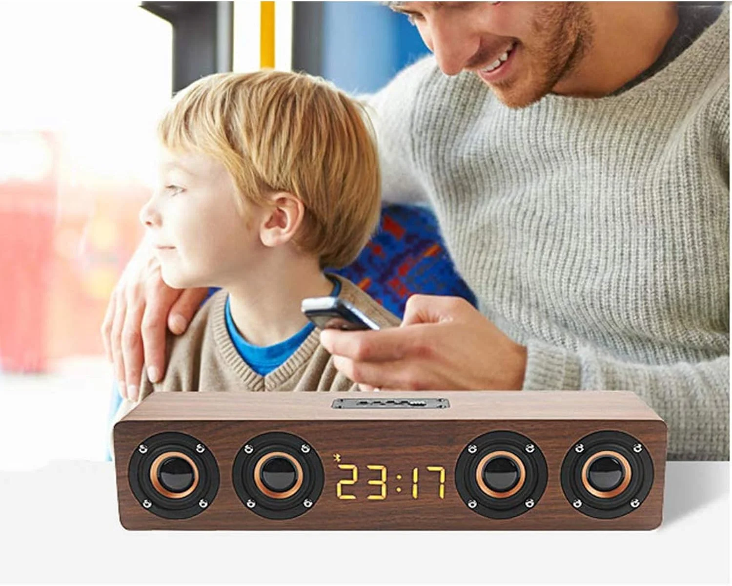 نوار صوتی برای تلویزیون، مینی اسپیکر بی‌سیم قابل حمل 2.0 بلوتوث 4.2، حالت فراگیر سه بعدی، برای کامپیوتر، لپ تاپ، تلویزیون، تبلت و تلفن هوشمند، قهوه ای مدل جدید