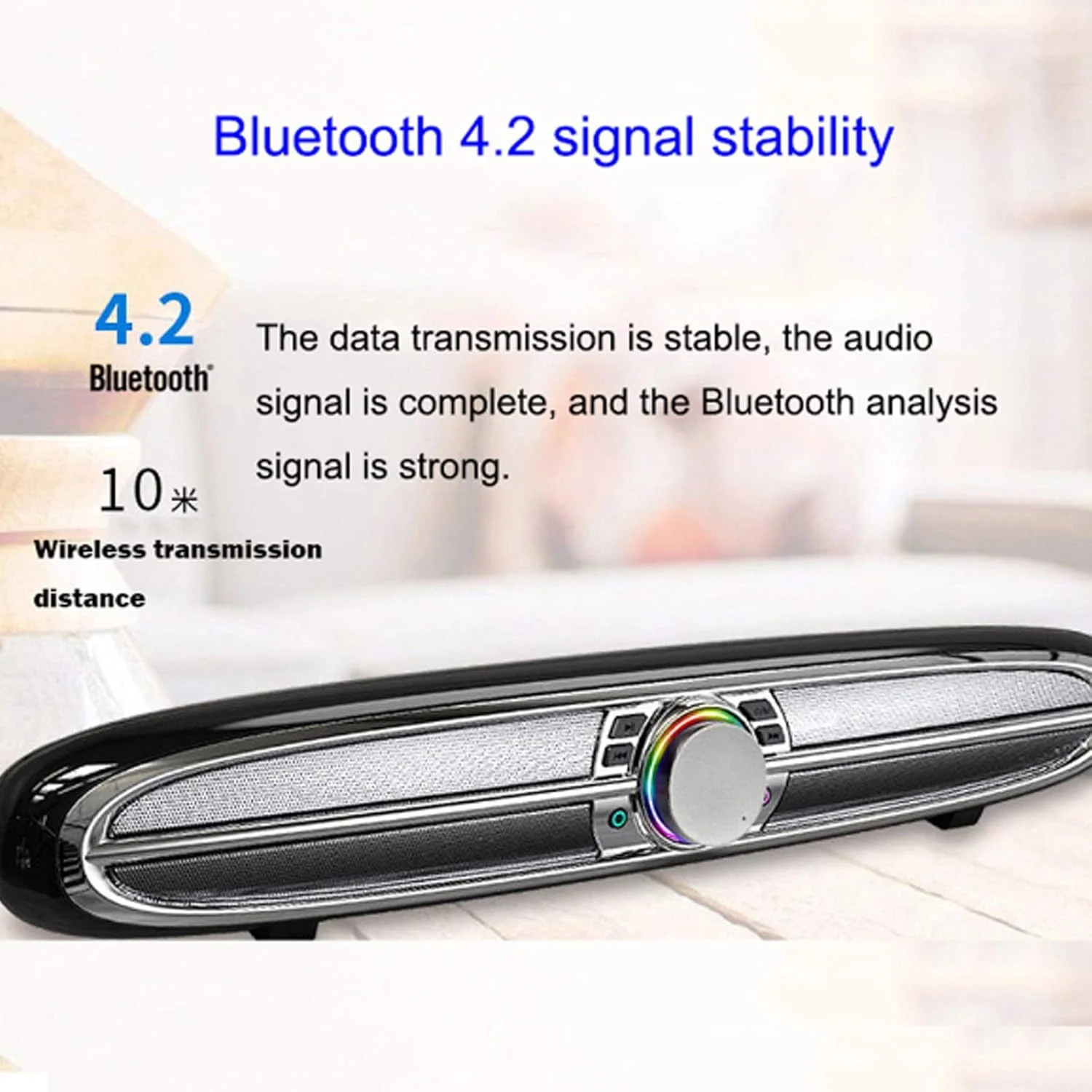 اسپیکر بلوتوثی 4.2 سیم دار و بی سیم 2.0 کاناله برای تلویزیون همراه با کابل اپتیکال، DSP، تنظیم بیس، سیستم صوتی خانگی کامپیوتر مدل جدید