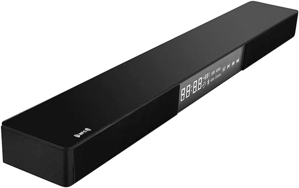 اسپیکر ساندبار خانگی استریو سه بعدی فراگیر بلوتوث بی سیم 5.0، نمایشگر LED، نمایشگر دیجیتال فلورسنت چند منظوره کابینت های چوبی نفیس و جدید