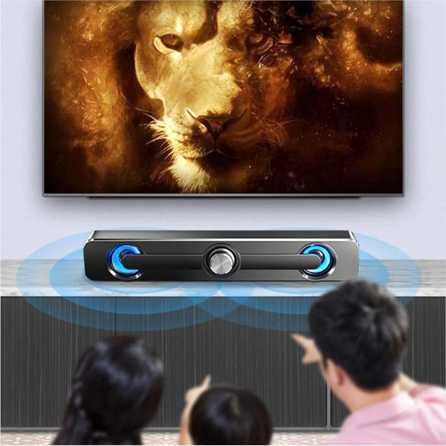 اسپیکر بلوتوثی 5.0 مناسب تلویزیون، مینی ساندبار قابل حمل 2.0 با کنترل از راه دور، روش های اتصال دوگانه برای کامپیوتر، تلفن های هوشمند، موسیقی و فیلم، اسپیکرهای بی سیم، سفید - مدل جدید