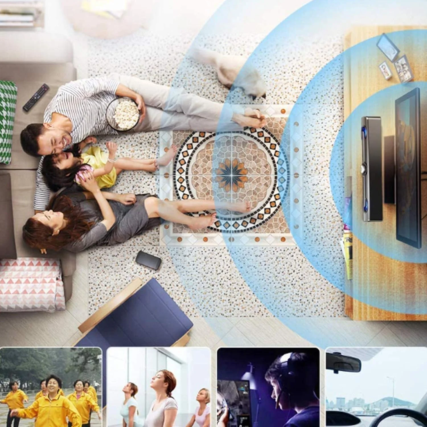 اسپیکر بلوتوثی 5.0 مناسب تلویزیون، مینی ساندبار قابل حمل 2.0 با کنترل از راه دور، روش های اتصال دوگانه برای کامپیوتر، تلفن های هوشمند، موسیقی و فیلم، اسپیکرهای بی سیم، سفید - مدل جدید