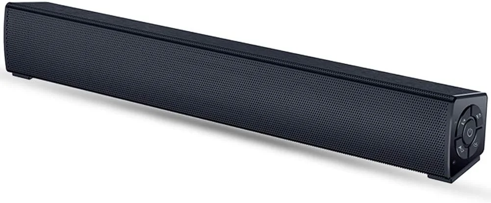 مینی ساندبار بلوتوثی 20 واتی با طراحی استریو و قدرت بالا، کیفیت صدای کامل تر، اتصال بی سیم و با سیم، تغذیه از طریق USB، با جلوه چرم PU و ظاهری صاف و جدید