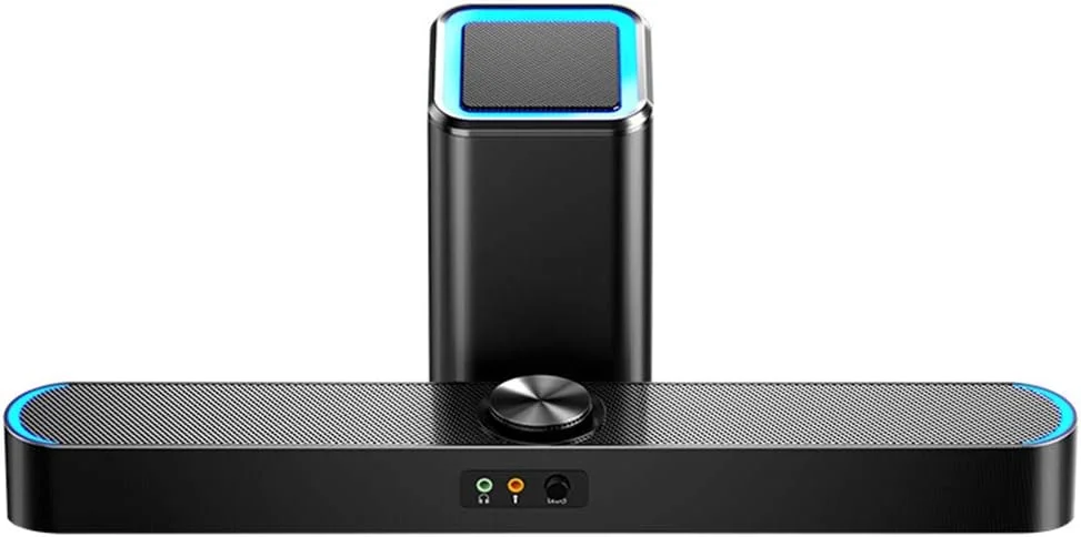 اسپیکر بلوتوثی کوچک نوار صوتی سینمای خانگی استریو 4 بعدی با صدای بلند و جلوه نورپردازی LED، دارای تراشه بلوتوث داخلی، اتصال بلوتوث سیمی و بی سیم، مدل جدید