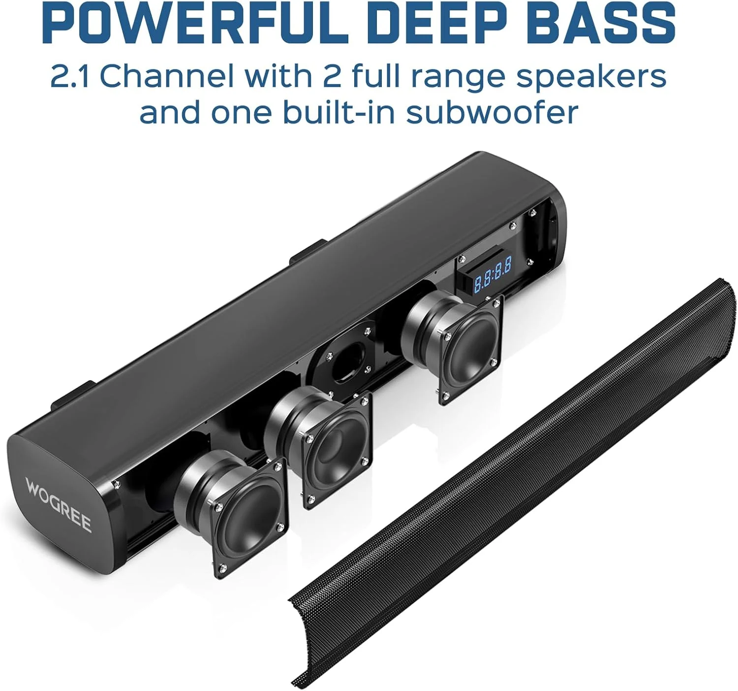 نوار صوتی 2.1 کاناله برای تلویزیون هوشمند با 6 سطح بهبود صدا، ساب ووفر داخلی، بلندگوهای نوار صوتی بلوتوث 5.3 تلویزیون 16 اینچی با اتصال ARC/Optical/AUX/USB نوار صوتی 2.1 کاناله برای تلویزیون هوشمند با 6 سطح بهبود صدا، ساب ووفر داخلی، بلندگوهای نوار صوتی بلوتوث 5.3 تلویزیون 16 اینچی با اتصال ARC/Optical/AUX/USB