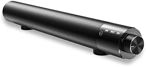 اسپیکر بلوتوثی WVV ساندبار بلوتوثی بی‌سیم استریو دوگانه 5200mAh کارت TF اسپیکر AUX با میکروفون جدید (رنگ: مشکی)