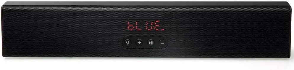 اسپیکر بلوتوثی WVV هوشمند بی سیم، استریو دوگانه، نمایشگر LED، رادیو FM، کارت TF، ساندبار بیس (رنگ: مشکی)