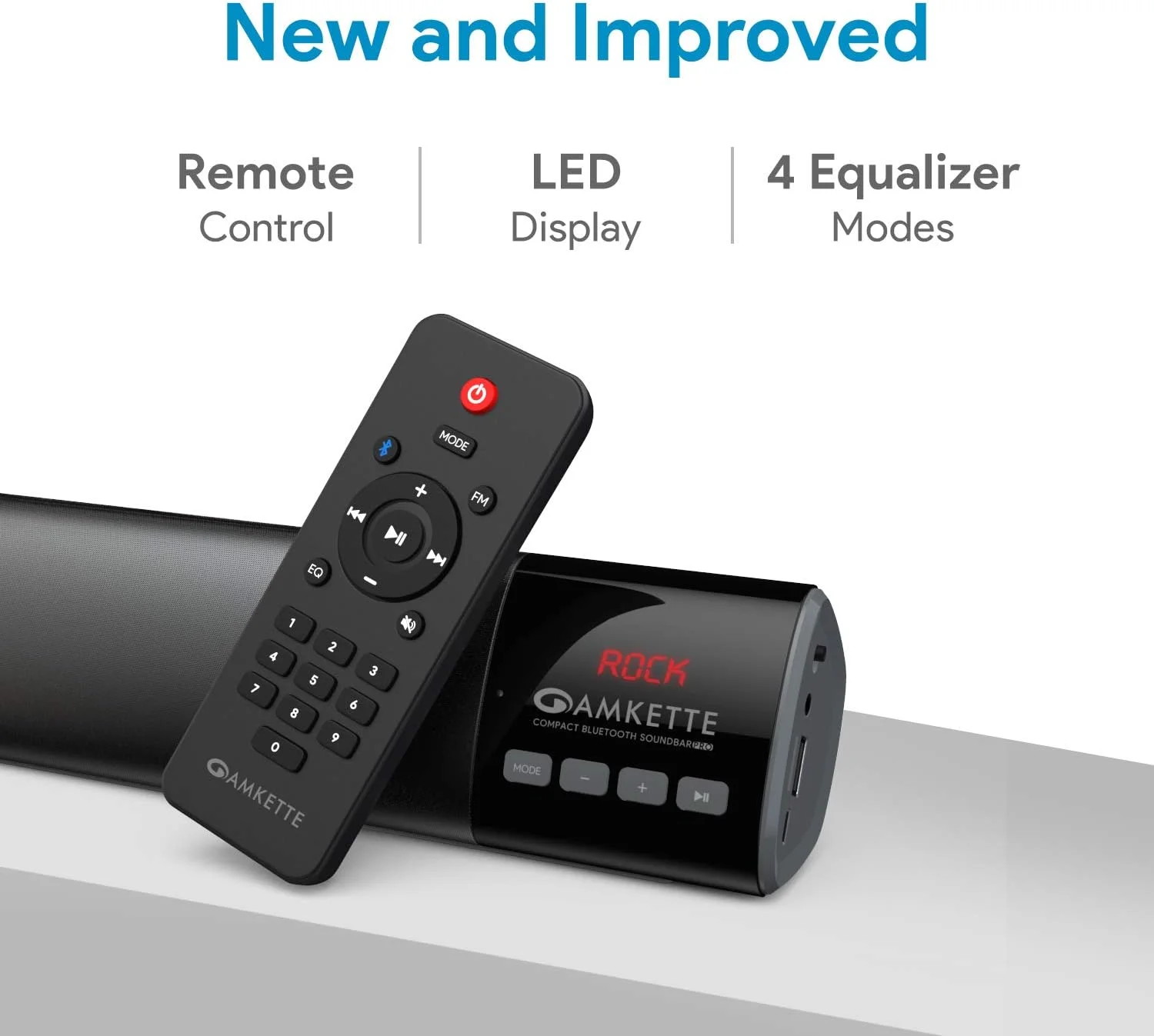 آمپکت اسپیکر بلوتوثی بی سیم جمع و جور مدل Boomer Pro با رادیو FM، کنترل از راه دور، 12 ساعت پخش مداوم، ساب ووفر داخلی و 4 حالت اکولایزر (دارای قابلیت TWS، توان 10 وات) (خاکستری-مشکی)