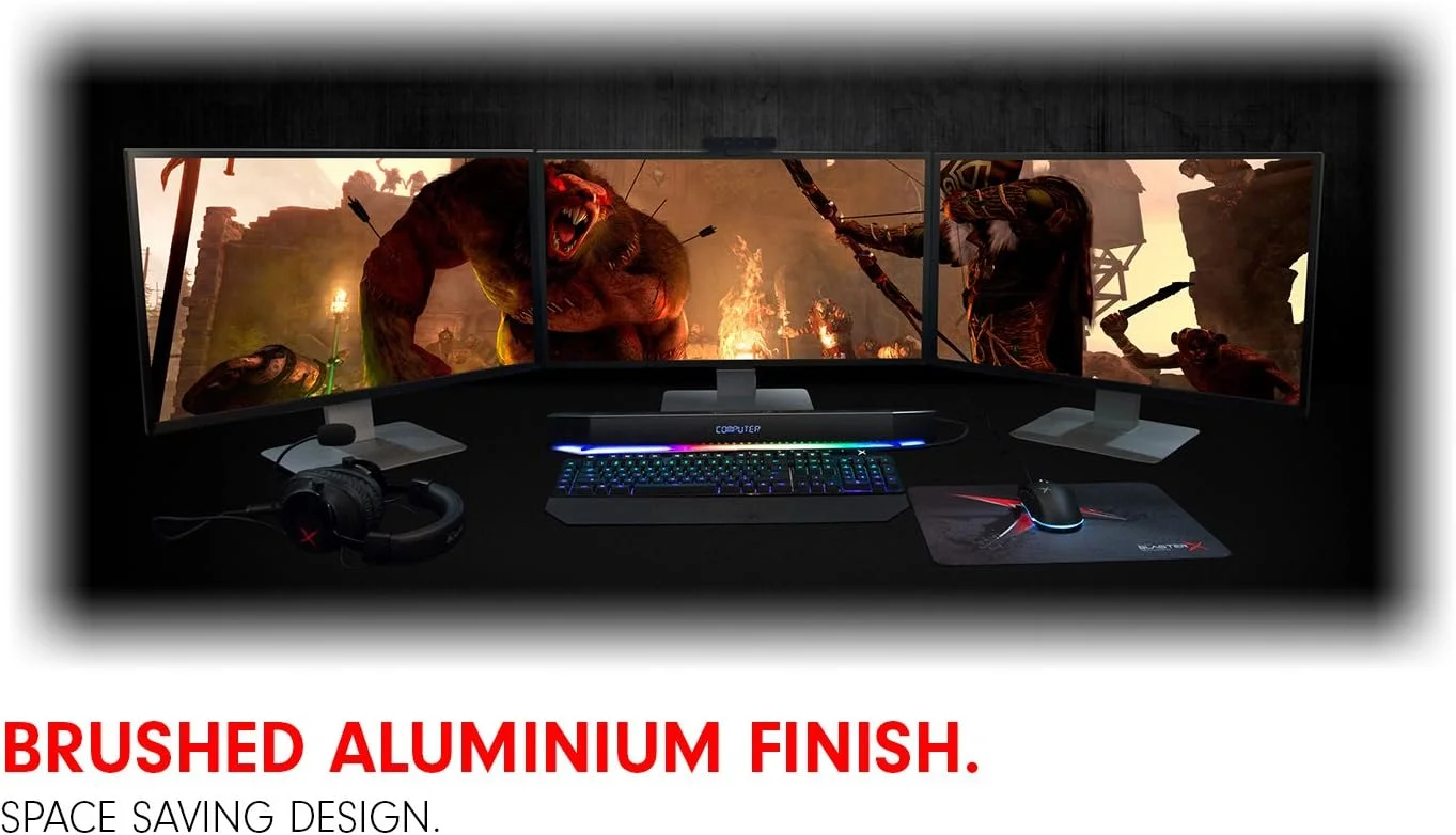 ساندبار چند کاناله فراگیر مخصوص بازی و سرگرمی Sound BlasterX Katana - پردازش سخت افزاری، پشتیبانی از رمزگشایی Dolby Digital 5.1، دارای بلوتوث، برای PC، Mac، PS4 و سایر کنسول ها