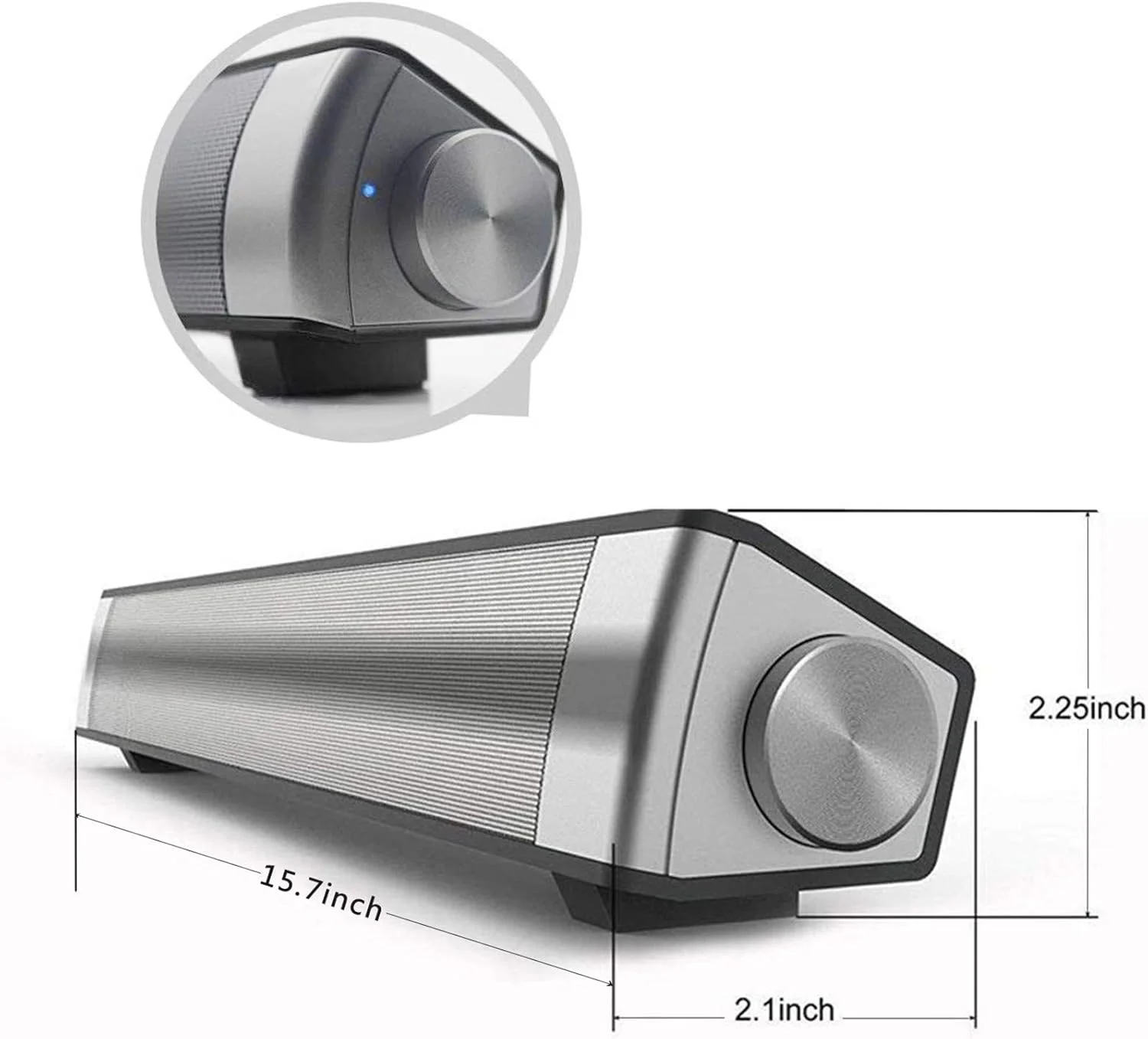 اسپیکر بلوتوثی کوچک ASIYUN مدل 2 X 5W (ارتقا یافته 2019)، سیستم صوتی سیمی و بی‌سیم سینمای خانگی برای موبایل/تبلت/پروژکتور و پشتیبانی از تلویزیون با خروجی AUX/RCA (دارای کنترل از راه دور)