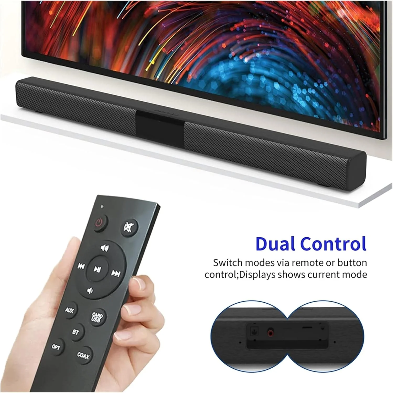 اسپیکر بلوتوثی بی‌سیم 50 واتی ساندبار، استریو HiFi 9D با بیس فوق‌العاده قوی، سیستم صوتی قدرتمند 50 واتی مناسب سینمای خانگی و تلویزیون با بلوتوث