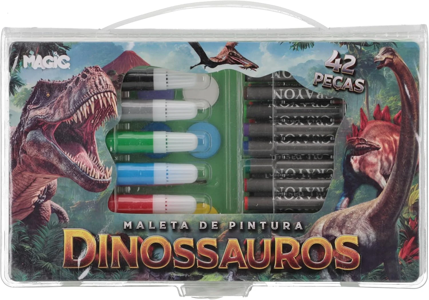 کیف نقاشی 42 تکه مدرسه طرح دایناسور