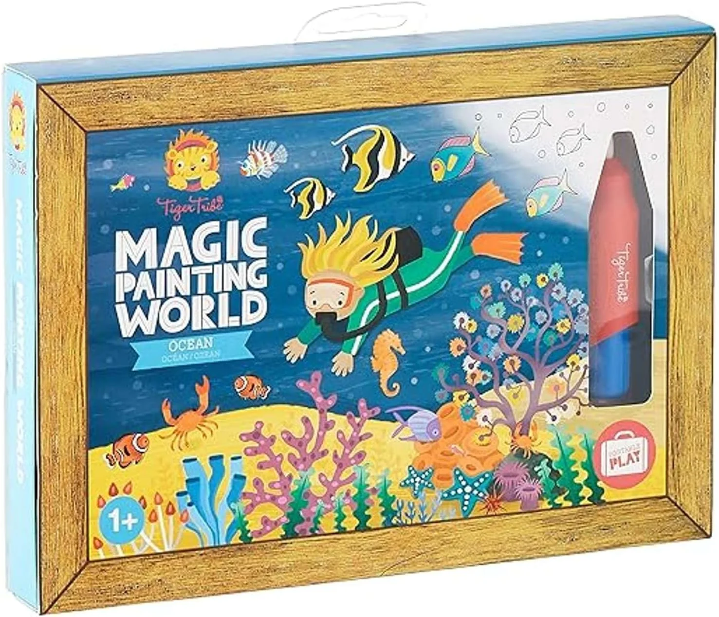 مجموعه نقاشی جادویی دنیای اقیانوس Tiger Tribe، هنر و کاردستی، 4 عدد، مناسب برای کودکان 5 سال به بالا