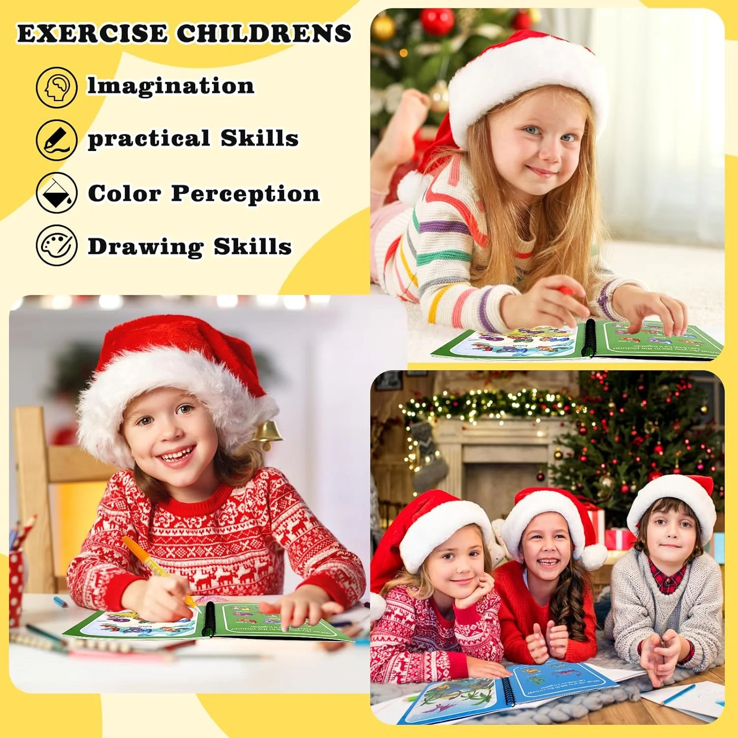 کتاب رنگ آمیزی با آب برای کودکان نوپا، کتاب نقاشی با آب، کتاب نقاشی با آب، اسباب بازی کتاب نقاشی با آب برای 3-5 سال، اسباب بازی های مسافرتی برای کودکان نوپا (بسته 3 عددی)