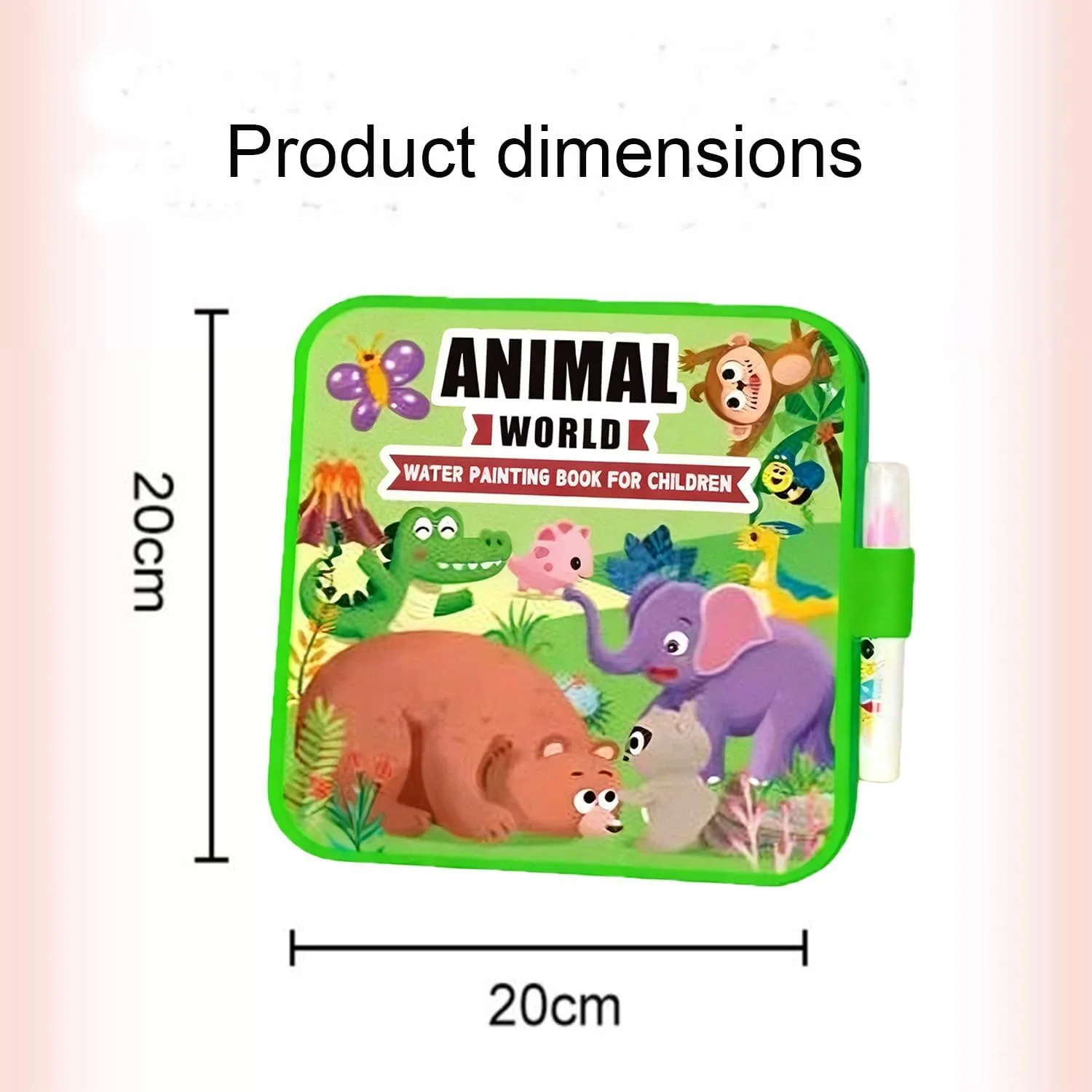 بسته 2 عددی کتاب رنگ آمیزی جادویی با آب برای کودکان نوپا، کتاب های نقاشی قابل استفاده مجدد با 2 قلم موی آبی، اسباب بازی های آموزشی بدون کثیف کاری برای کودکان 2 تا 5 ساله، کتاب های فعالیت مسافرتی برای پسران و دختران