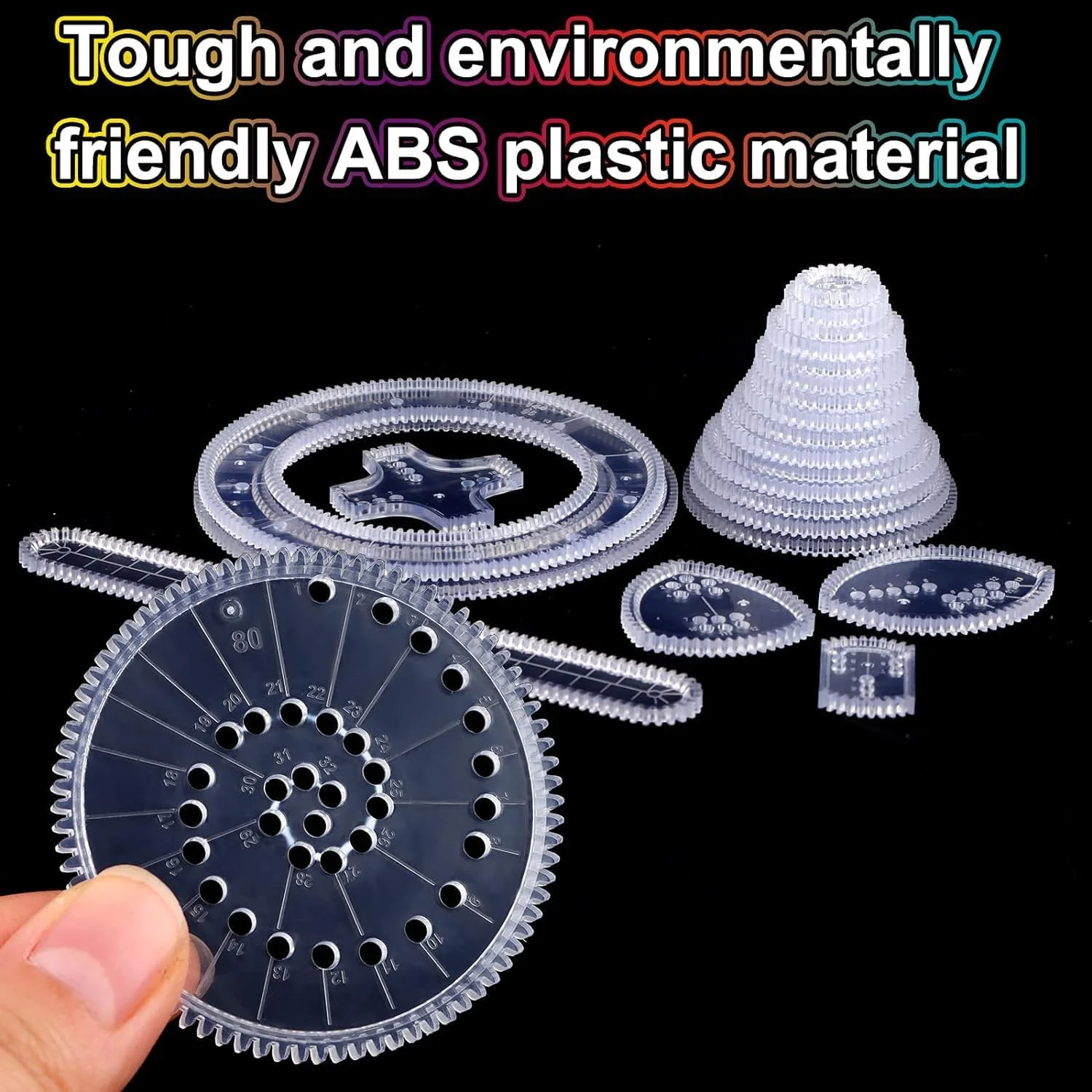 مجموعه لوکس سایوسی Spirograph با 22 شابلون جادویی نقاشی مارپیچی، کیت هنری، خط کش طراحی هندسی، مجموعه طراحی خلاقانه برای بزرگسالان و کودکان